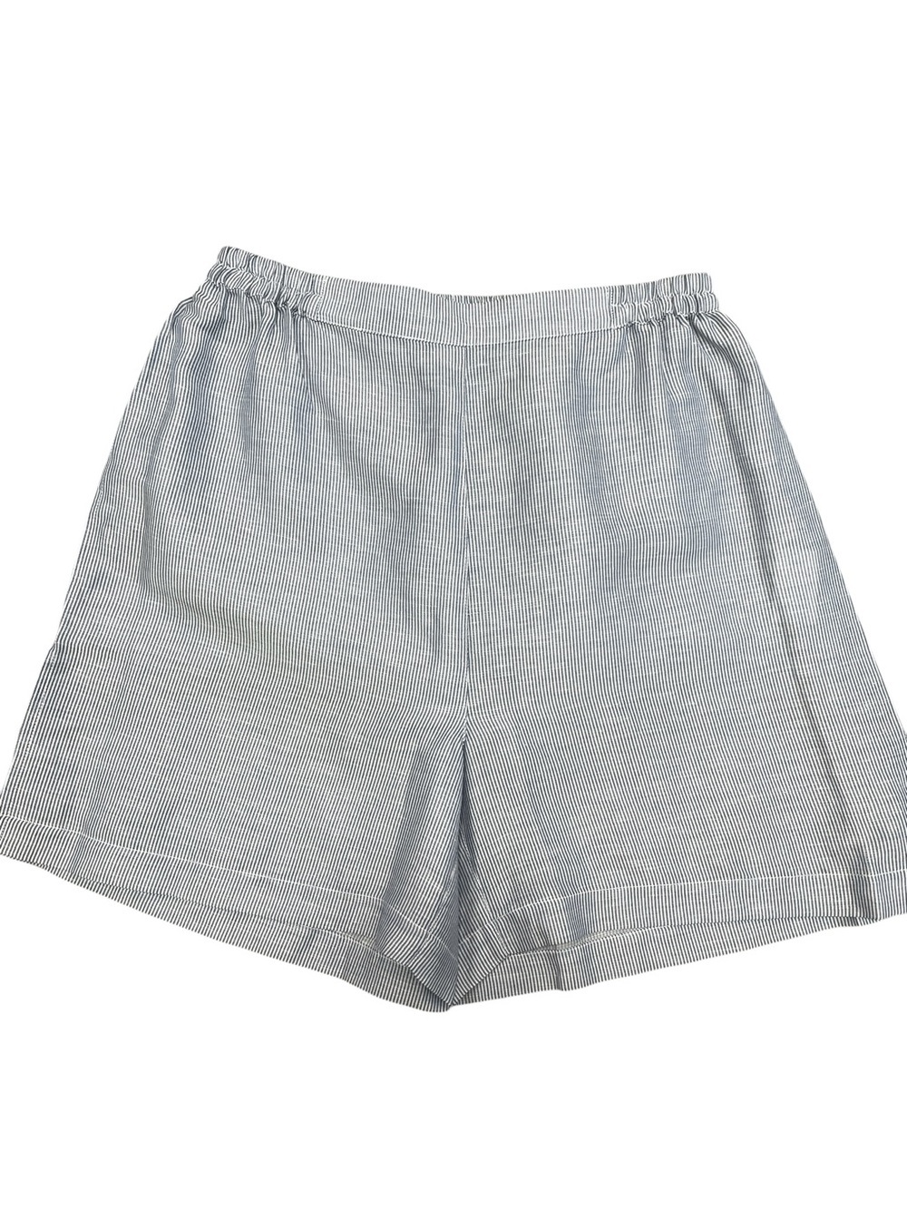 LUNYA Lounge Shorts Light Blue Seersucker Elastic Waist Linen Cotton Silk XS - Picture 2 of 9